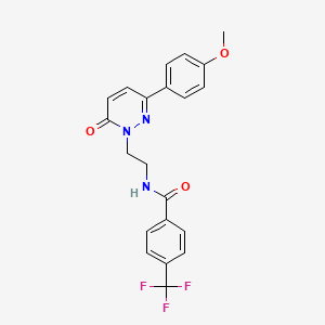 molecular formula C21H18F3N3O3 B2369149 N-(2-(3-(4-methoxyphenyl)-6-oxopyridazin-1(6H)-yl)ethyl)-4-(trifluoromethyl)benzamide CAS No. 923123-09-5