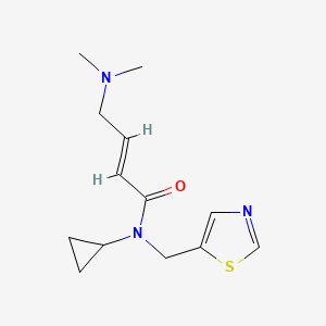 molecular formula C13H19N3OS B2369151 (E)-N-Cyclopropyl-4-(dimethylamino)-N-(1,3-thiazol-5-ylmethyl)but-2-enamide CAS No. 2411322-64-8
