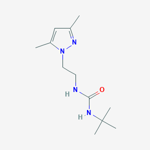 molecular formula C12H22N4O B2369155 1-(tert-butyl)-3-(2-(3,5-dimethyl-1H-pyrazol-1-yl)ethyl)urea CAS No. 1235372-90-3