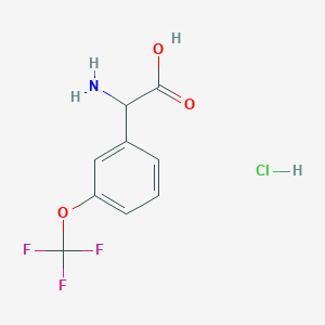 molecular formula C9H9ClF3NO3 B2369160 3-(Trifluoromethoxy)-dl-phenylglycine HCl CAS No. 1820603-68-6