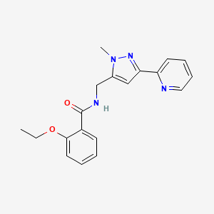 molecular formula C19H20N4O2 B2369161 2-Ethoxy-N-[(2-methyl-5-pyridin-2-ylpyrazol-3-yl)methyl]benzamide CAS No. 2310127-97-8