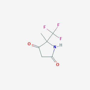 molecular formula C6H6F3NO2 B2369162 5-Methyl-5-(trifluoromethyl)pyrrolidine-2,4-dione CAS No. 1997200-27-7
