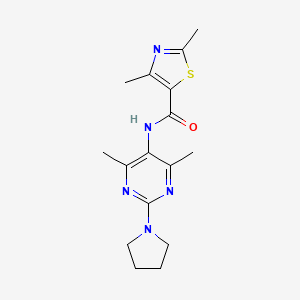 molecular formula C16H21N5OS B2369163 N-[4,6-DIMETHYL-2-(PYRROLIDIN-1-YL)PYRIMIDIN-5-YL]-2,4-DIMETHYL-1,3-THIAZOLE-5-CARBOXAMIDE CAS No. 1797328-07-4