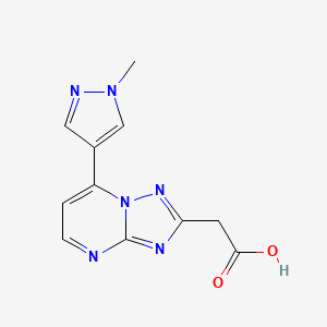 molecular formula C11H10N6O2 B2369165 [7-(1-甲基-1H-吡唑-4-基)[1,2,4]三唑并[1,5-a]嘧啶-2-基]乙酸 CAS No. 1174874-76-0