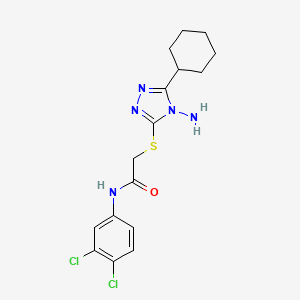 molecular formula C16H19Cl2N5OS B2369169 2-((4-amino-5-cyclohexyl-4H-1,2,4-triazol-3-yl)thio)-N-(3,4-dichlorophenyl)acetamide CAS No. 578733-30-9