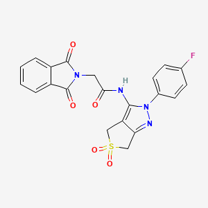 molecular formula C21H15FN4O5S B2369174 2-(1,3-二氧代异吲哚啉-2-基)-N-(2-(4-氟苯基)-5,5-二氧化-4,6-二氢-2H-噻吩并[3,4-c]吡唑-3-基)乙酰胺 CAS No. 893936-99-7