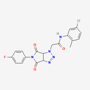 molecular formula C19H15ClFN5O3 B2369175 N-(5-chloro-2-methylphenyl)-2-(5-(4-fluorophenyl)-4,6-dioxo-4,5,6,6a-tetrahydropyrrolo[3,4-d][1,2,3]triazol-1(3aH)-yl)acetamide CAS No. 1052605-25-0