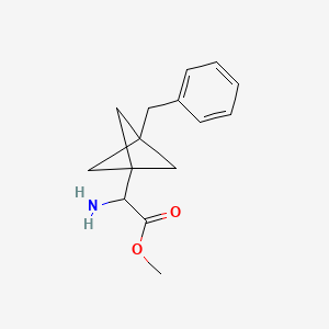 molecular formula C15H19NO2 B2369177 Methyl 2-amino-2-(3-benzyl-1-bicyclo[1.1.1]pentanyl)acetate CAS No. 2287260-17-5