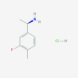 molecular formula C9H13ClFN B2369189 (1R)-1-(3-Fluoro-4-methylphenyl)ethan-1-amine hydrochloride CAS No. 1820570-24-8