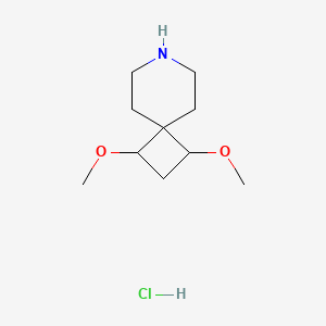 molecular formula C10H20ClNO2 B2369191 1,3-Dimethoxy-7-azaspiro[3.5]nonane;hydrochloride CAS No. 2416229-72-4