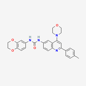 1-(2,3-Dihydrobenzo[b][1,4]dioxin-6-yl)-3-(4-morpholino-2-(p-tolyl)quinolin-6-yl)urea