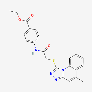 Ethyl 4-({[(5-methyl[1,2,4]triazolo[4,3-a]quinolin-1-yl)sulfanyl]acetyl}amino)benzoate