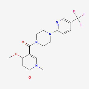 4-methoxy-1-methyl-5-(4-(5-(trifluoromethyl)pyridin-2-yl)piperazine-1-carbonyl)pyridin-2(1H)-one