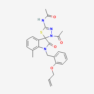 N-(3'-acetyl-1-(2-(allyloxy)benzyl)-7-methyl-2-oxo-3'H-spiro[indoline-3,2'-[1,3,4]thiadiazol]-5'-yl)acetamide