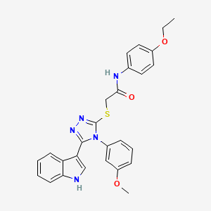 N-(4-ethoxyphenyl)-2-{[5-(1H-indol-3-yl)-4-(3-methoxyphenyl)-4H-1,2,4-triazol-3-yl]sulfanyl}acetamide