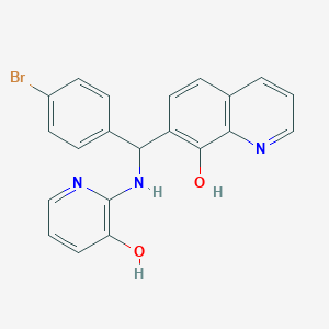 molecular formula C21H16BrN3O2 B2369225 7-((4-Bromophenyl)((3-hydroxypyridin-2-yl)amino)methyl)quinolin-8-ol CAS No. 496013-40-2