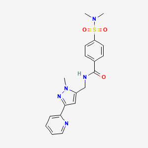 4-(Dimethylsulfamoyl)-N-[(2-methyl-5-pyridin-2-ylpyrazol-3-yl)methyl]benzamide