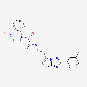 N1-(2-nitrophenyl)-N2-(2-(2-(m-tolyl)thiazolo[3,2-b][1,2,4]triazol-6-yl)ethyl)oxalamide