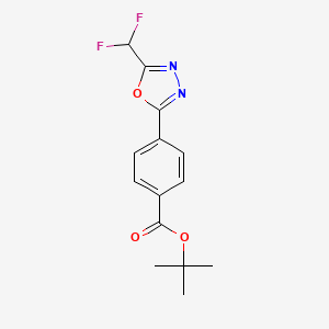 molecular formula C14H14F2N2O3 B2369238 Tert-butyl 4-[5-(difluoromethyl)-1,3,4-oxadiazol-2-yl]benzoate CAS No. 2241139-66-0