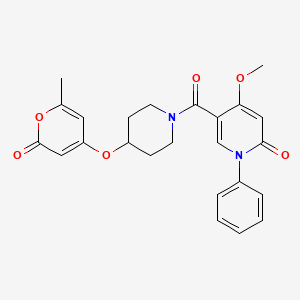 4-methoxy-5-(4-((6-methyl-2-oxo-2H-pyran-4-yl)oxy)piperidine-1-carbonyl)-1-phenylpyridin-2(1H)-one