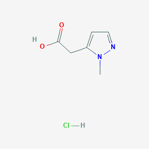 molecular formula C6H9ClN2O2 B2369240 2-(1-Methyl-1H-pyrazol-5-yl)acetic acid hydrochloride CAS No. 2193066-99-6