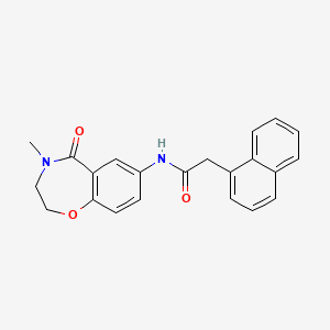 molecular formula C22H20N2O3 B2369243 N-(4-methyl-5-oxo-2,3,4,5-tetrahydrobenzo[f][1,4]oxazepin-7-yl)-2-(naphthalen-1-yl)acetamide CAS No. 922127-99-9