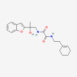 molecular formula C21H26N2O4 B2369246 N1-(2-(benzofuran-2-yl)-2-hydroxypropyl)-N2-(2-(cyclohex-1-en-1-yl)ethyl)oxalamide CAS No. 1903627-03-1