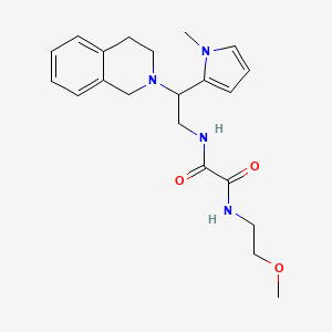 molecular formula C21H28N4O3 B2369254 N1-(2-(3,4-dihydroisoquinolin-2(1H)-yl)-2-(1-methyl-1H-pyrrol-2-yl)ethyl)-N2-(2-methoxyethyl)oxalamide CAS No. 1049454-03-6
