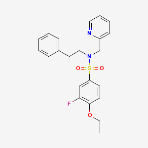 molecular formula C22H23FN2O3S B2369260 4-ethoxy-3-fluoro-N-phenethyl-N-(pyridin-2-ylmethyl)benzenesulfonamide CAS No. 1286726-71-3
