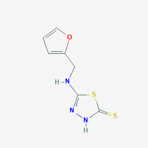 molecular formula C7H7N3OS2 B2369261 5-[(2-Furylmethyl)amino]-1,3,4-thiadiazole-2-thiol CAS No. 226211-34-3