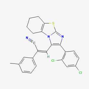 molecular formula C25H19Cl2N3S B2369262 (Z)-3-[2-(2,4-dichlorophenyl)-5,6,7,8-tetrahydroimidazo[2,1-b][1,3]benzothiazol-1-yl]-2-(3-methylphenyl)prop-2-enenitrile CAS No. 478041-78-0