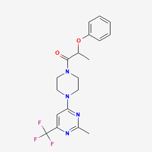 2-Methyl-4-[4-(2-phenoxypropanoyl)piperazin-1-yl]-6-(trifluoromethyl)pyrimidine