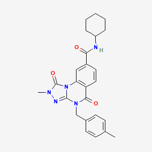 molecular formula C25H27N5O3 B2369267 N-cyclohexyl-2-methyl-4-(4-methylbenzyl)-1,5-dioxo-1,2,4,5-tetrahydro[1,2,4]triazolo[4,3-a]quinazoline-8-carboxamide CAS No. 1105220-26-5