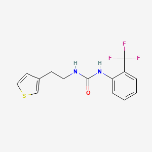 molecular formula C14H13F3N2OS B2369269 1-(2-(Thiophen-3-yl)ethyl)-3-(2-(trifluoromethyl)phenyl)urea CAS No. 1251577-64-6