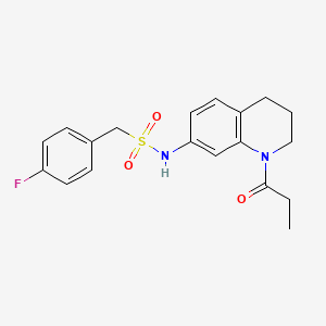 molecular formula C19H21FN2O3S B2369273 1-(4-fluorophenyl)-N-(1-propionyl-1,2,3,4-tetrahydroquinolin-7-yl)methanesulfonamide CAS No. 946298-32-4