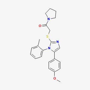 2-((5-(4-methoxyphenyl)-1-(o-tolyl)-1H-imidazol-2-yl)thio)-1-(pyrrolidin-1-yl)ethanone