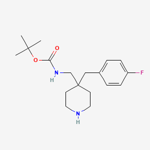 molecular formula C18H27FN2O2 B2369283 叔丁基[4-(4-氟苄基)哌啶-4-基]甲基氨基甲酸酯 CAS No. 2197054-32-1