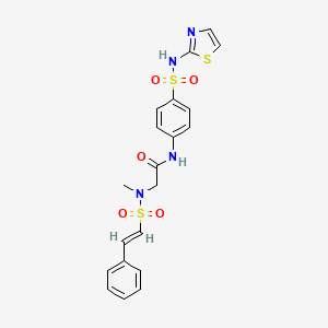 2-[methyl-[(E)-2-phenylethenyl]sulfonylamino]-N-[4-(1,3-thiazol-2-ylsulfamoyl)phenyl]acetamide