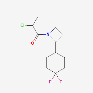 molecular formula C12H18ClF2NO B2369291 2-Chloro-1-[2-(4,4-difluorocyclohexyl)azetidin-1-yl]propan-1-one CAS No. 2411248-81-0