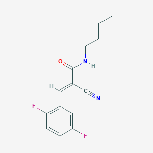 molecular formula C14H14F2N2O B2369300 (E)-N-butyl-2-cyano-3-(2,5-difluorophenyl)prop-2-enamide CAS No. 1181475-71-7