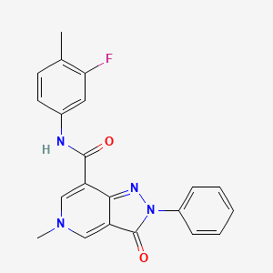 N-(3-fluoro-4-methylphenyl)-5-methyl-3-oxo-2-phenyl-3,5-dihydro-2H-pyrazolo[4,3-c]pyridine-7-carboxamide