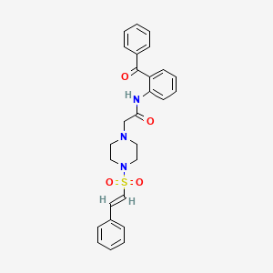 molecular formula C27H27N3O4S B2369331 N-(2-benzoylphenyl)-2-[4-[(E)-2-phenylethenyl]sulfonylpiperazin-1-yl]acetamide CAS No. 787560-05-8