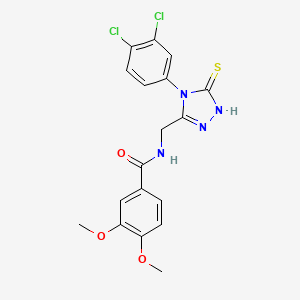N-((4-(3,4-dichlorophenyl)-5-thioxo-4,5-dihydro-1H-1,2,4-triazol-3-yl)methyl)-3,4-dimethoxybenzamide