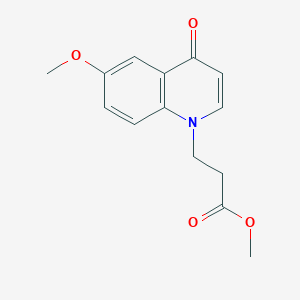 molecular formula C14H15NO4 B2369349 3-(6-甲氧基-4-氧代喹啉-1(4H)-基)丙酸甲酯 CAS No. 1279207-13-4