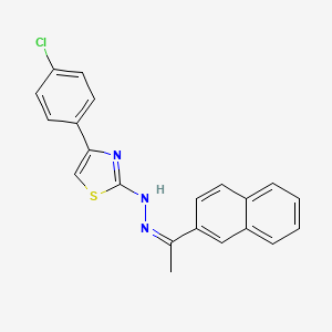 molecular formula C21H16ClN3S B2369351 4-(4-chlorophenyl)-N-[(Z)-1-naphthalen-2-ylethylideneamino]-1,3-thiazol-2-amine CAS No. 36941-40-9