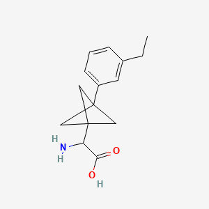 molecular formula C15H19NO2 B2369365 2-Amino-2-[3-(3-ethylphenyl)-1-bicyclo[1.1.1]pentanyl]acetic acid CAS No. 2287262-44-4