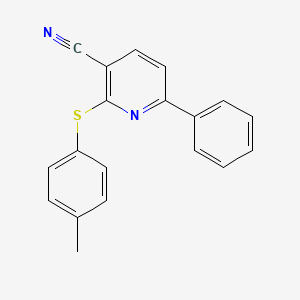 molecular formula C19H14N2S B2369366 2-[(4-Methylphenyl)sulfanyl]-6-phenylnicotinonitrile CAS No. 252058-89-2