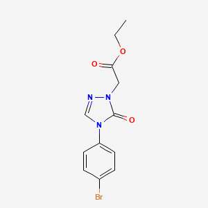molecular formula C12H12BrN3O3 B2369368 ethyl 2-[4-(4-bromophenyl)-5-oxo-4,5-dihydro-1H-1,2,4-triazol-1-yl]acetate CAS No. 343373-40-0