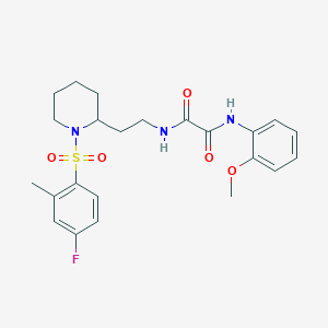 N1-(2-(1-((4-fluoro-2-methylphenyl)sulfonyl)piperidin-2-yl)ethyl)-N2-(2-methoxyphenyl)oxalamide