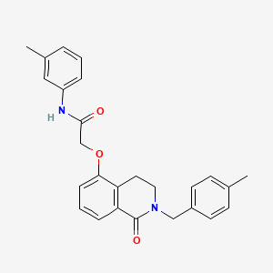 N-(3-methylphenyl)-2-[[2-[(4-methylphenyl)methyl]-1-oxo-3,4-dihydroisoquinolin-5-yl]oxy]acetamide